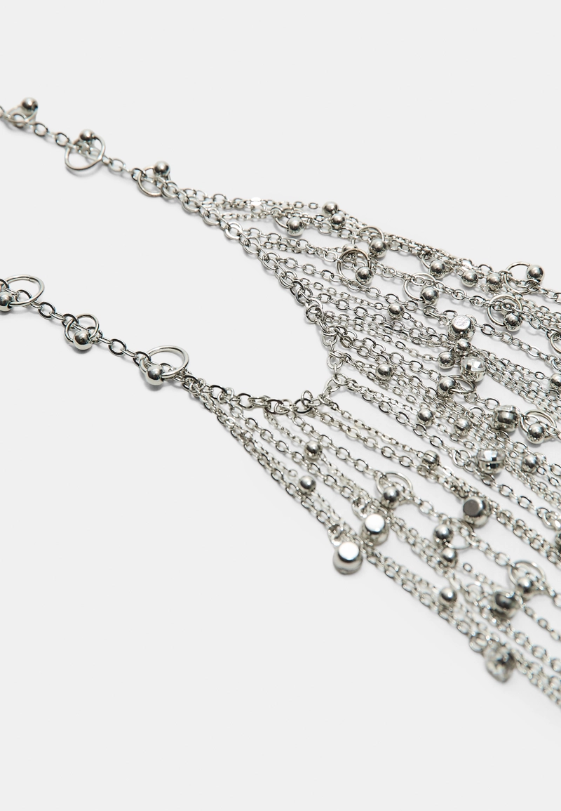 Ожерелье-каскад с бусинами