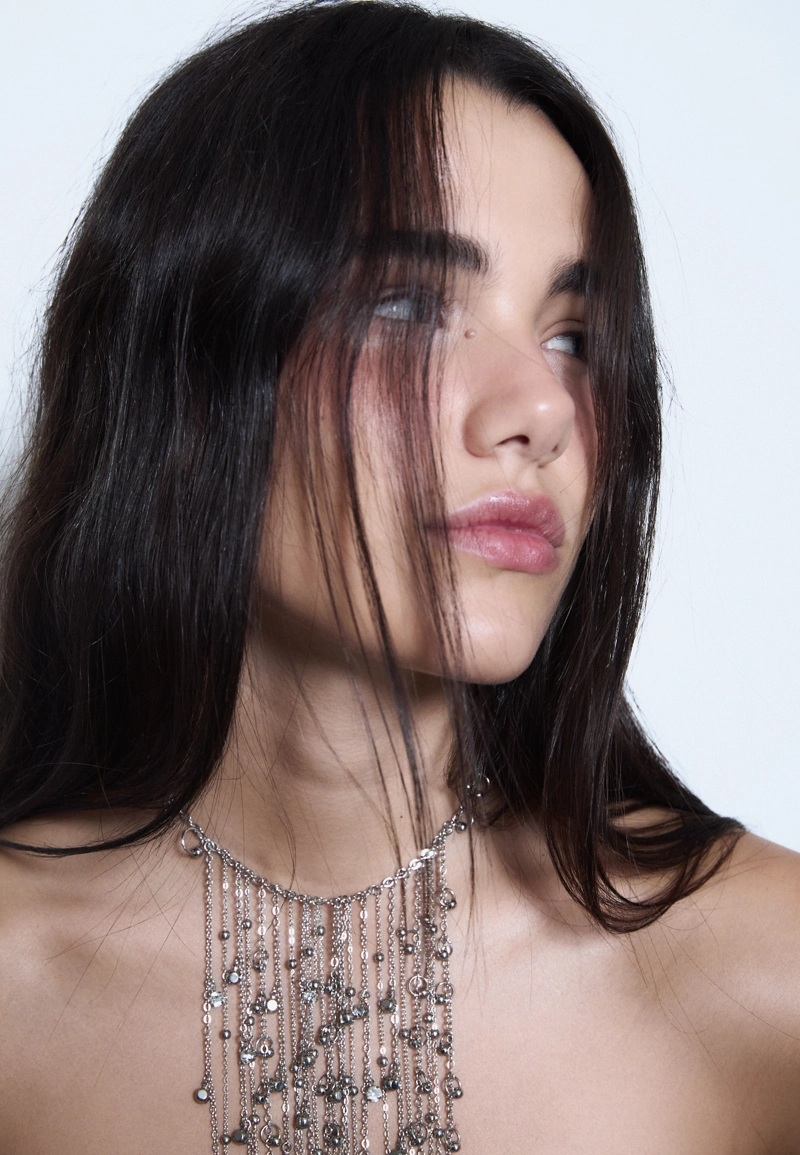 Ожерелье-каскад с бусинами