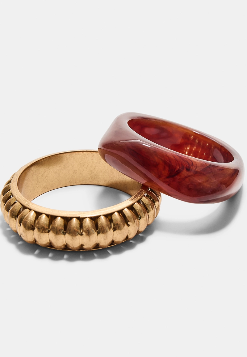 Набор из 2 комбинированных браслетов