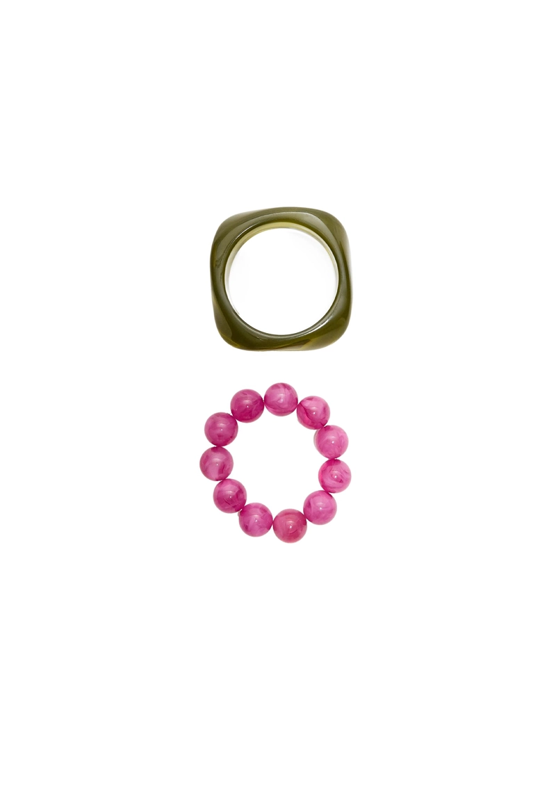 Набор из 2 комбинированных браслетов с бусинами