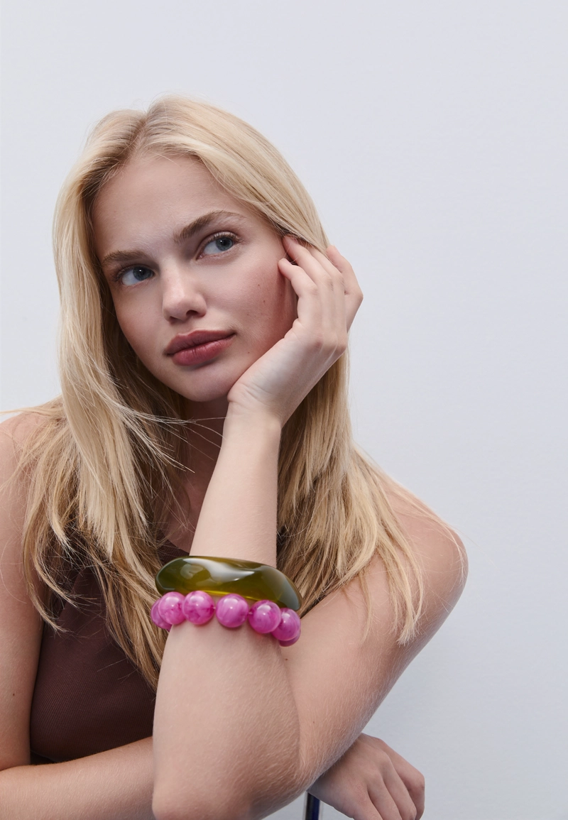 Набор из 2 комбинированных браслетов с бусинами