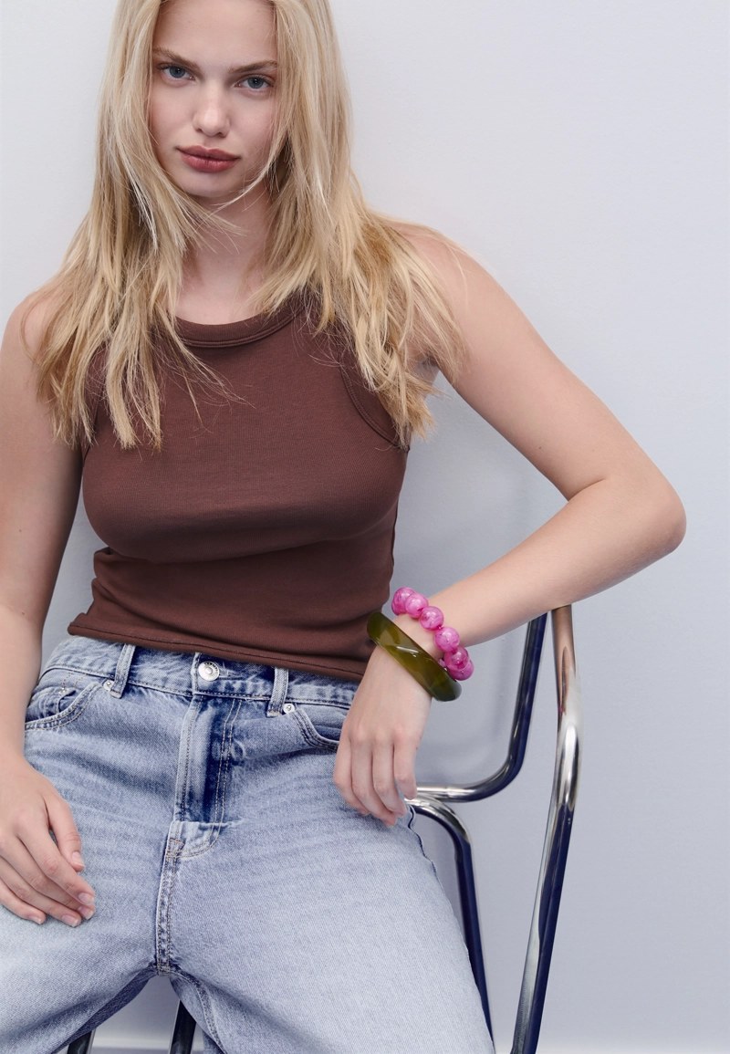 Набор из 2 комбинированных браслетов с бусинами