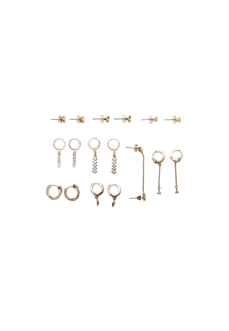 Набор из 9 серег с вишнями и блестящей отделкой