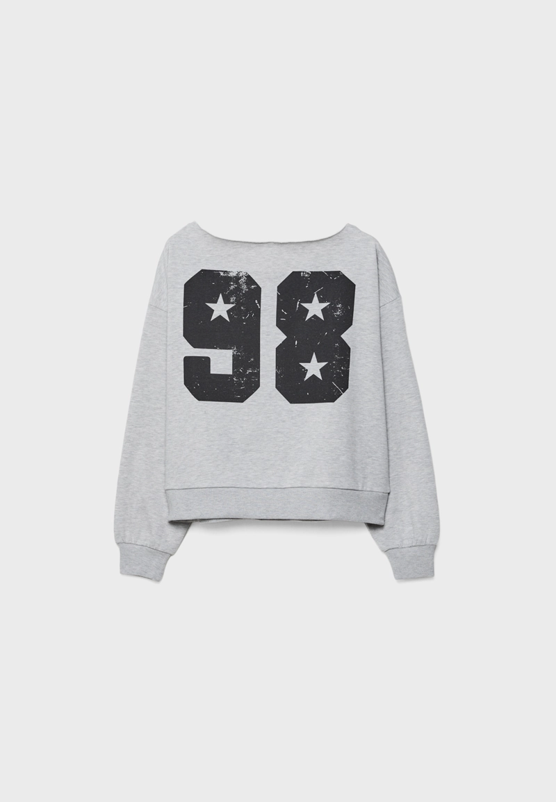 Толстовка с принтом асимметричная