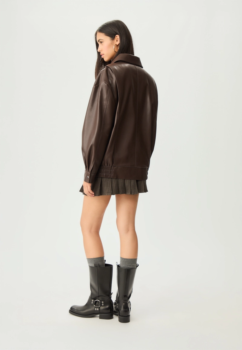 Куртка оверсайз из искусственной кожи