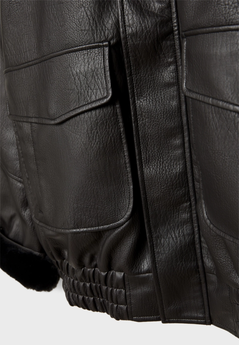 Комбинированная куртка из искусственной кожи