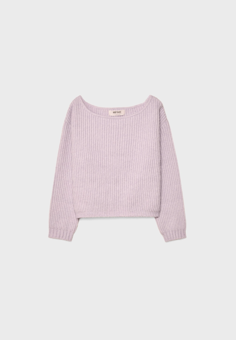 Трикотажный свитер с вырезом «лодочка»