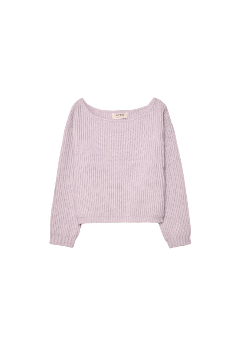 Трикотажный свитер с вырезом «лодочка»