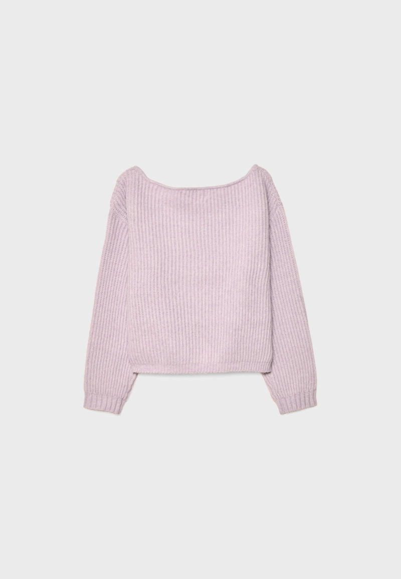 Трикотажный свитер с вырезом «лодочка»