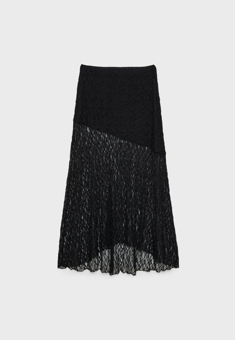 Кружевная юбка миди