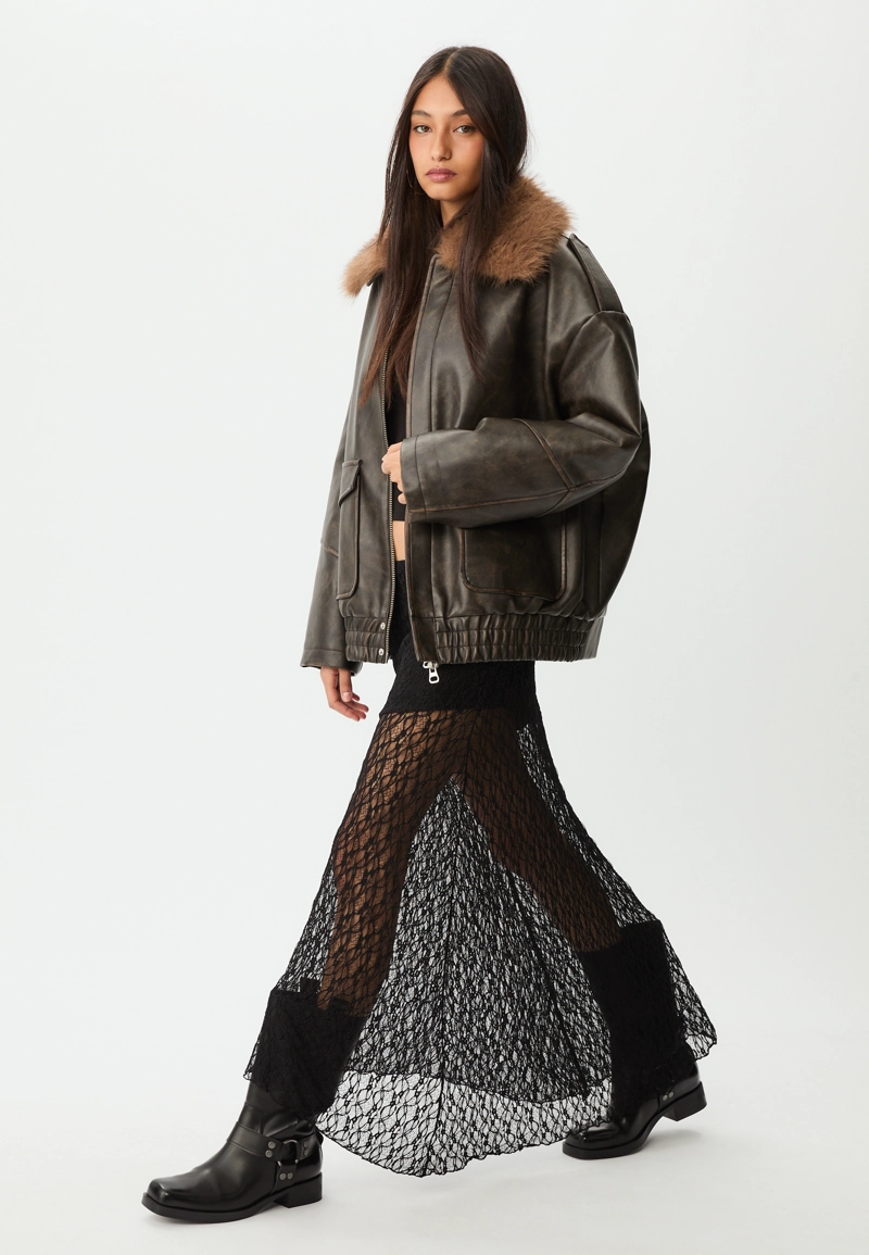 Кружевная юбка миди