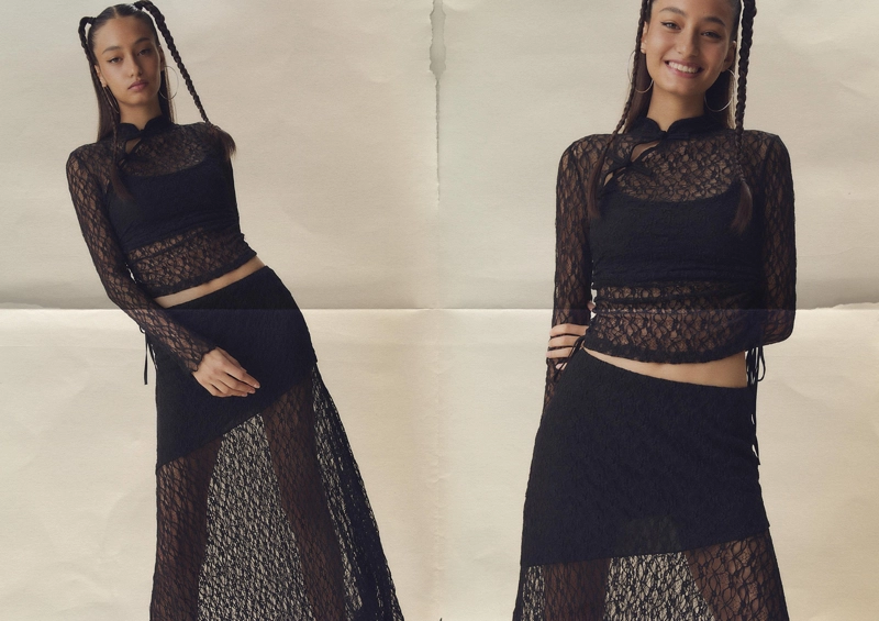 Кружевная юбка миди