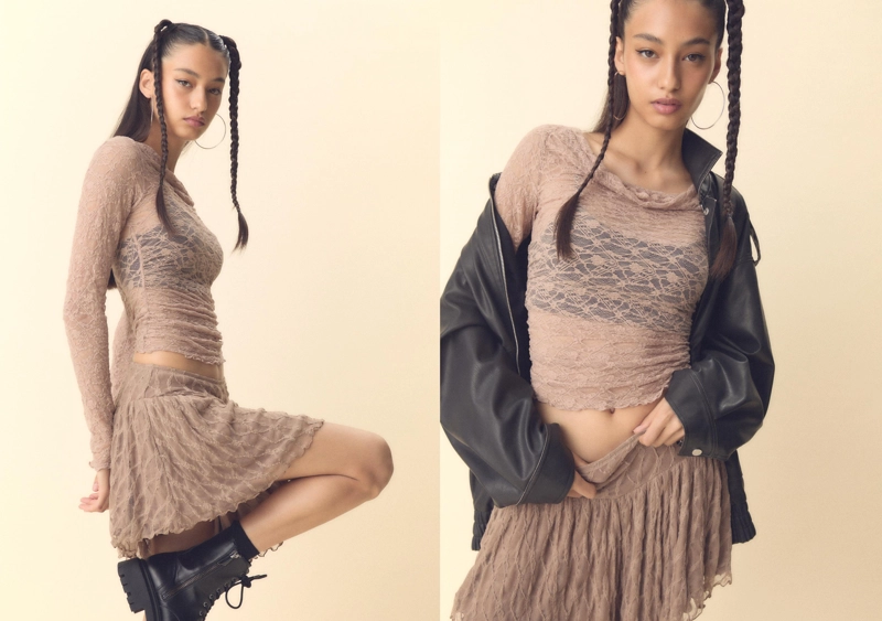 Кружевная мини-юбка