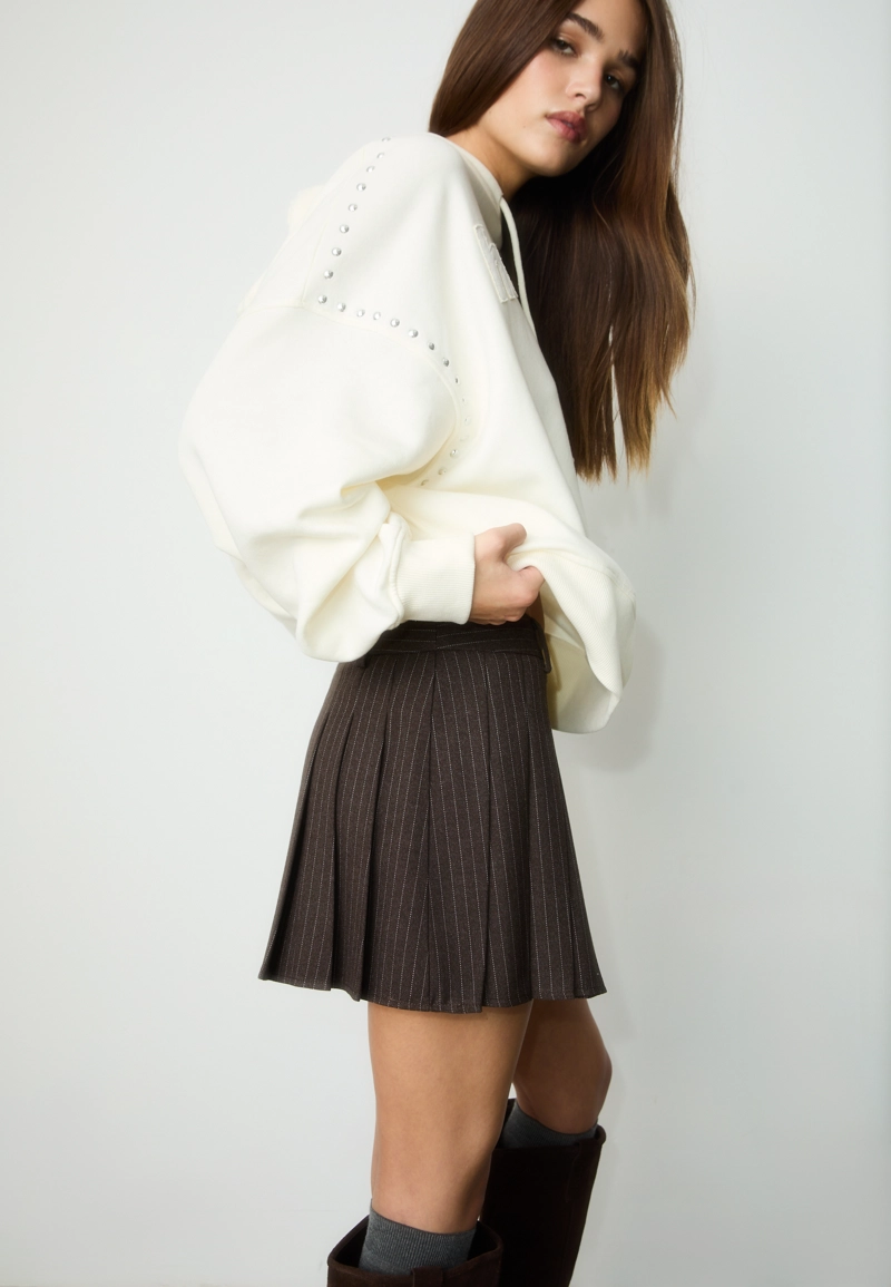 Юбка-солнце в полоску с боковыми складками