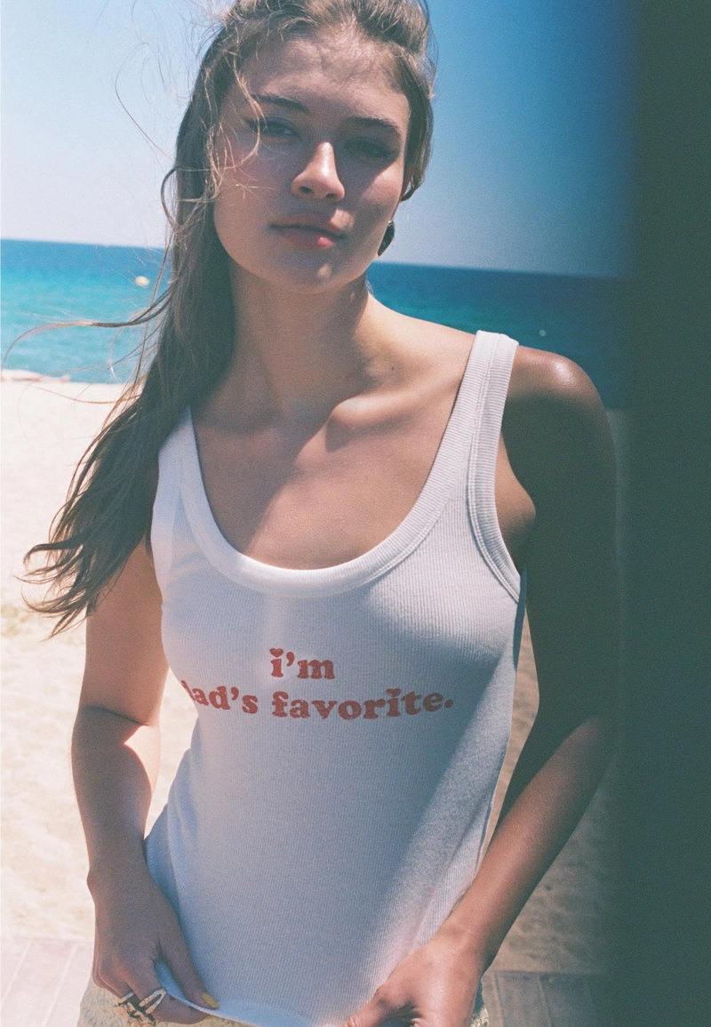 Топ на бретелях с надписью