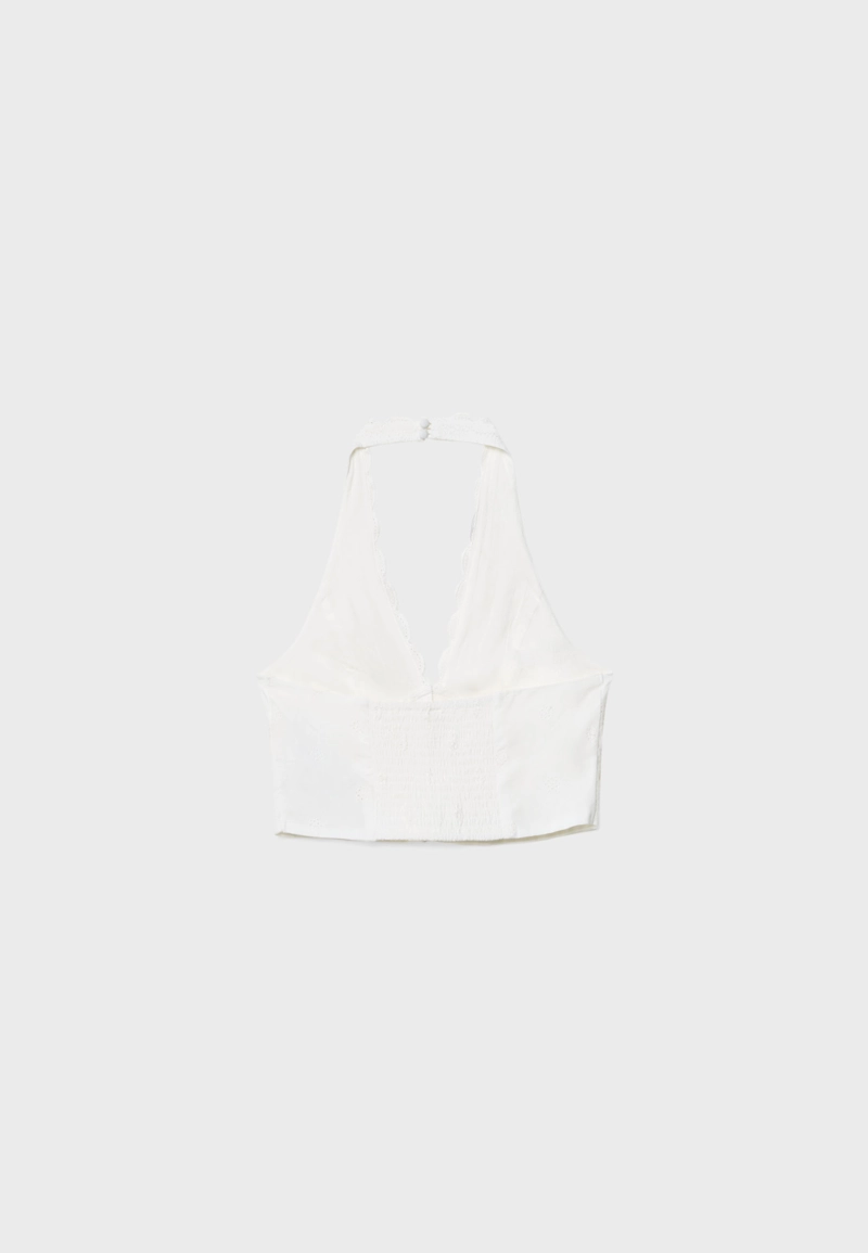 Топ халтер с вышивкой