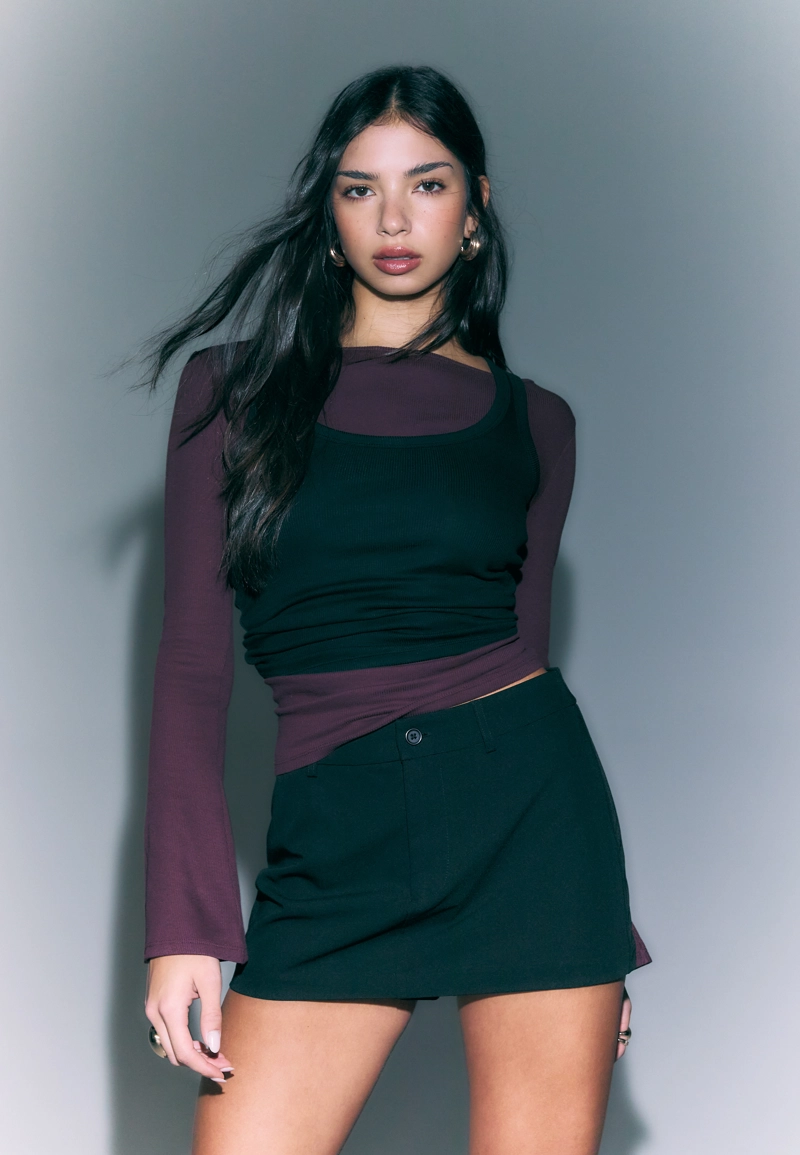 Мини-юбка-шорты D62