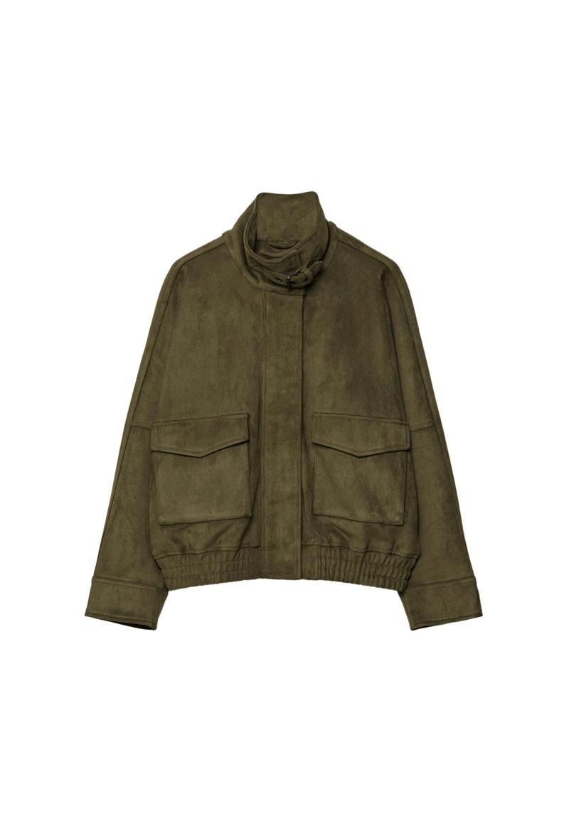 Куртка оверсайз из искусственной замши