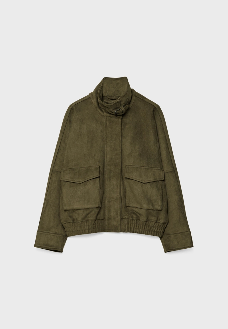 Куртка оверсайз из искусственной замши