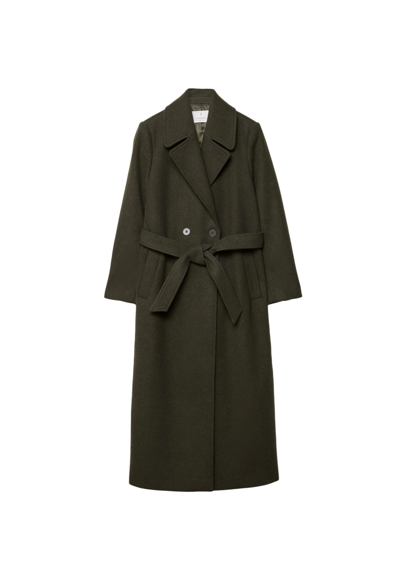 Длинное пальто с поясом