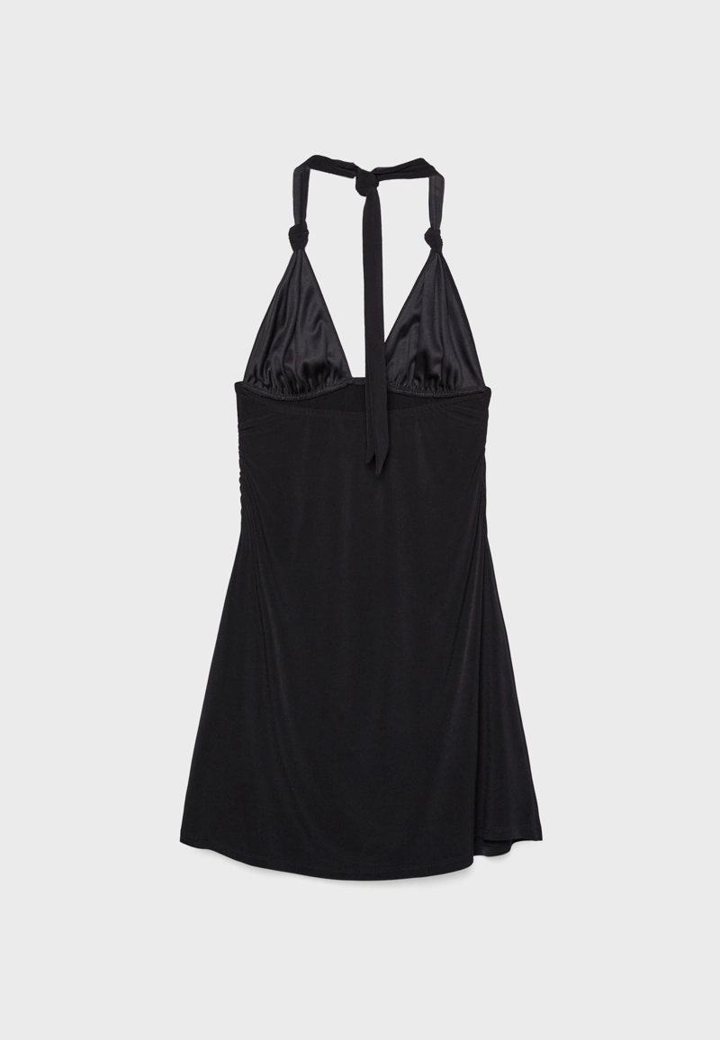 Короткое струящееся платье с узлами