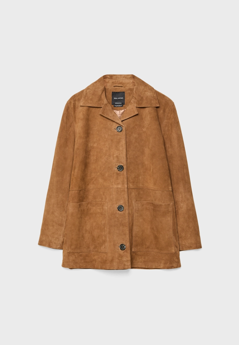 Куртка с карманами из 100% кожи