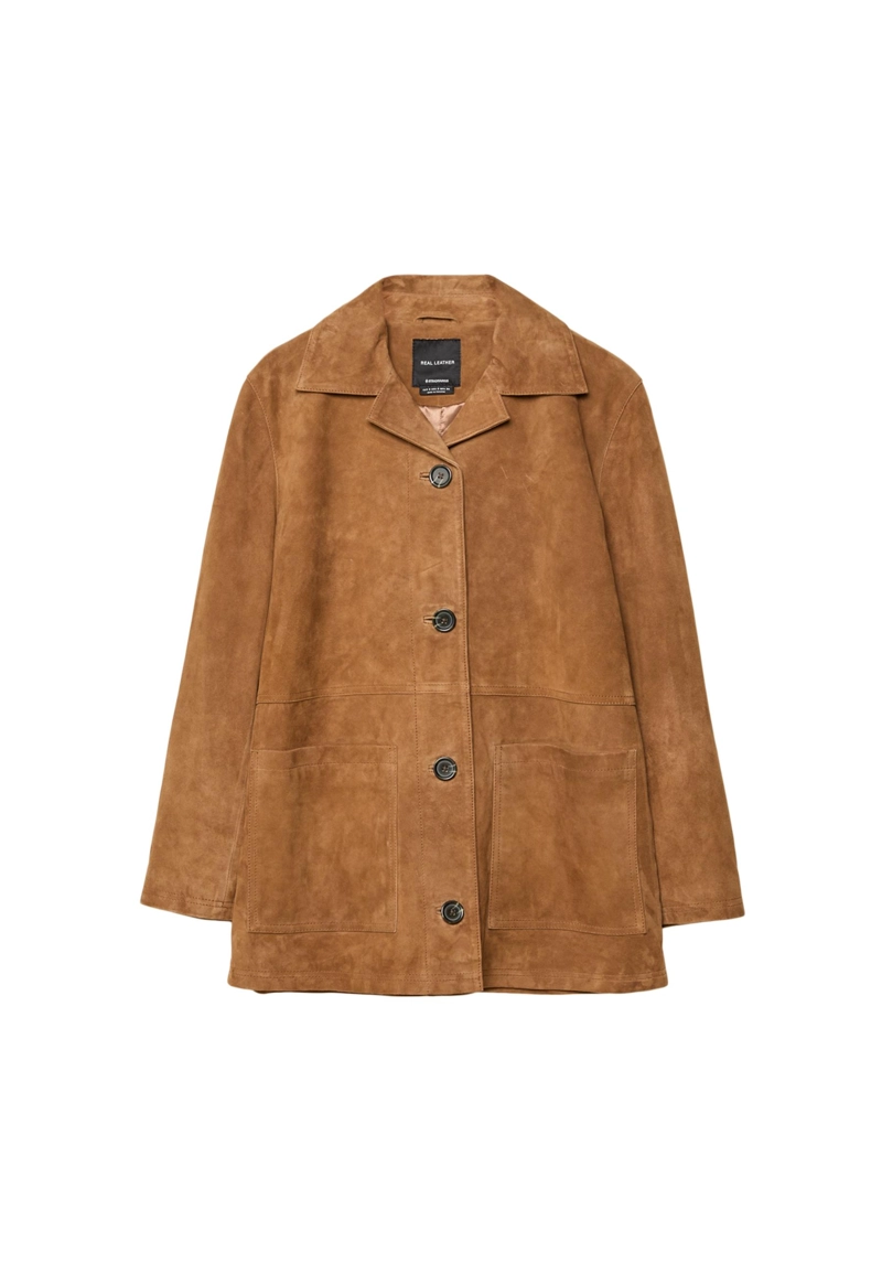 Куртка с карманами из 100% кожи