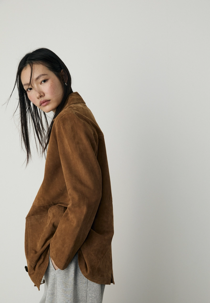 Куртка с карманами из 100% кожи