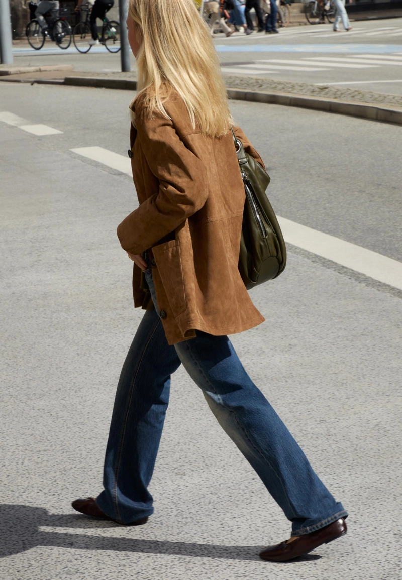 Куртка с карманами из 100% кожи