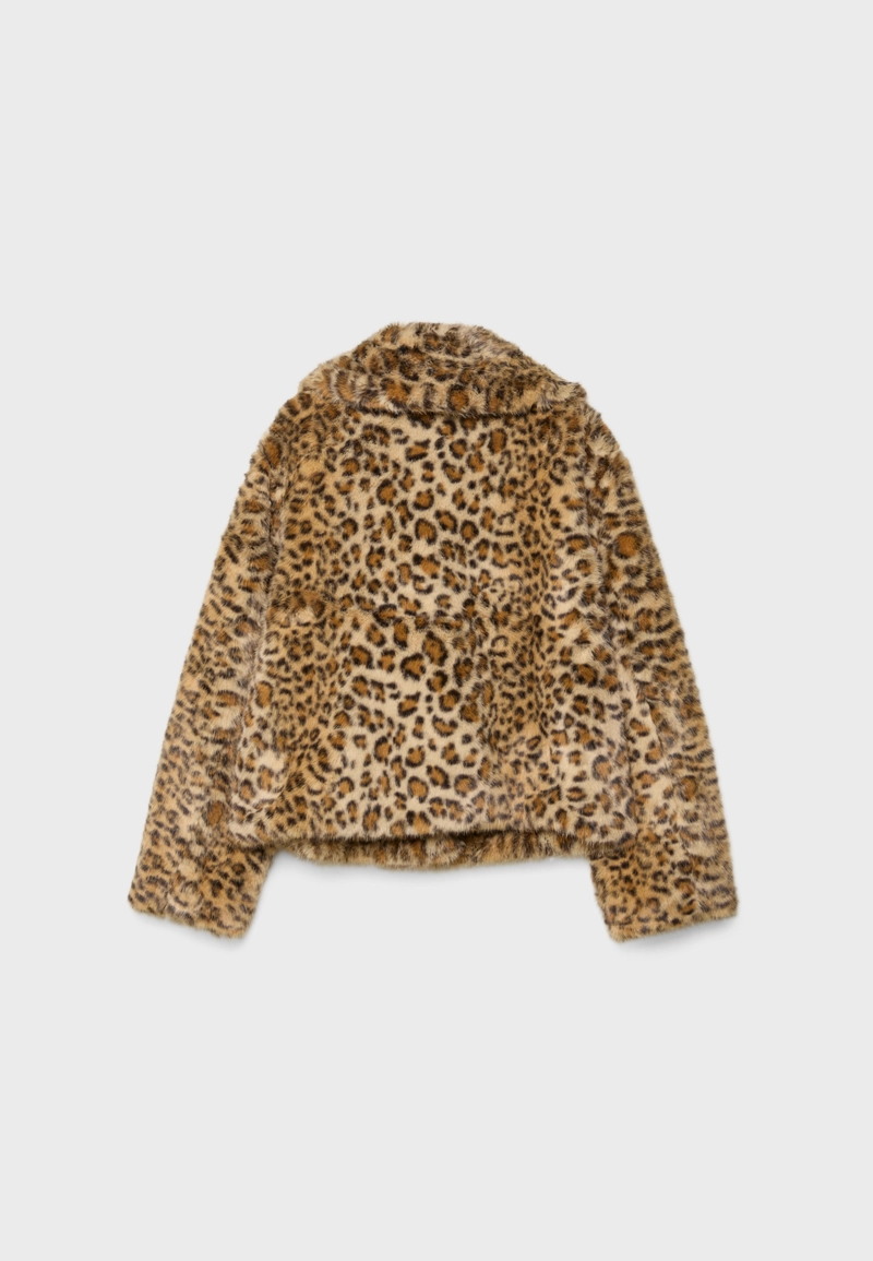 Куртка-косуха из искусственного меха леопарда