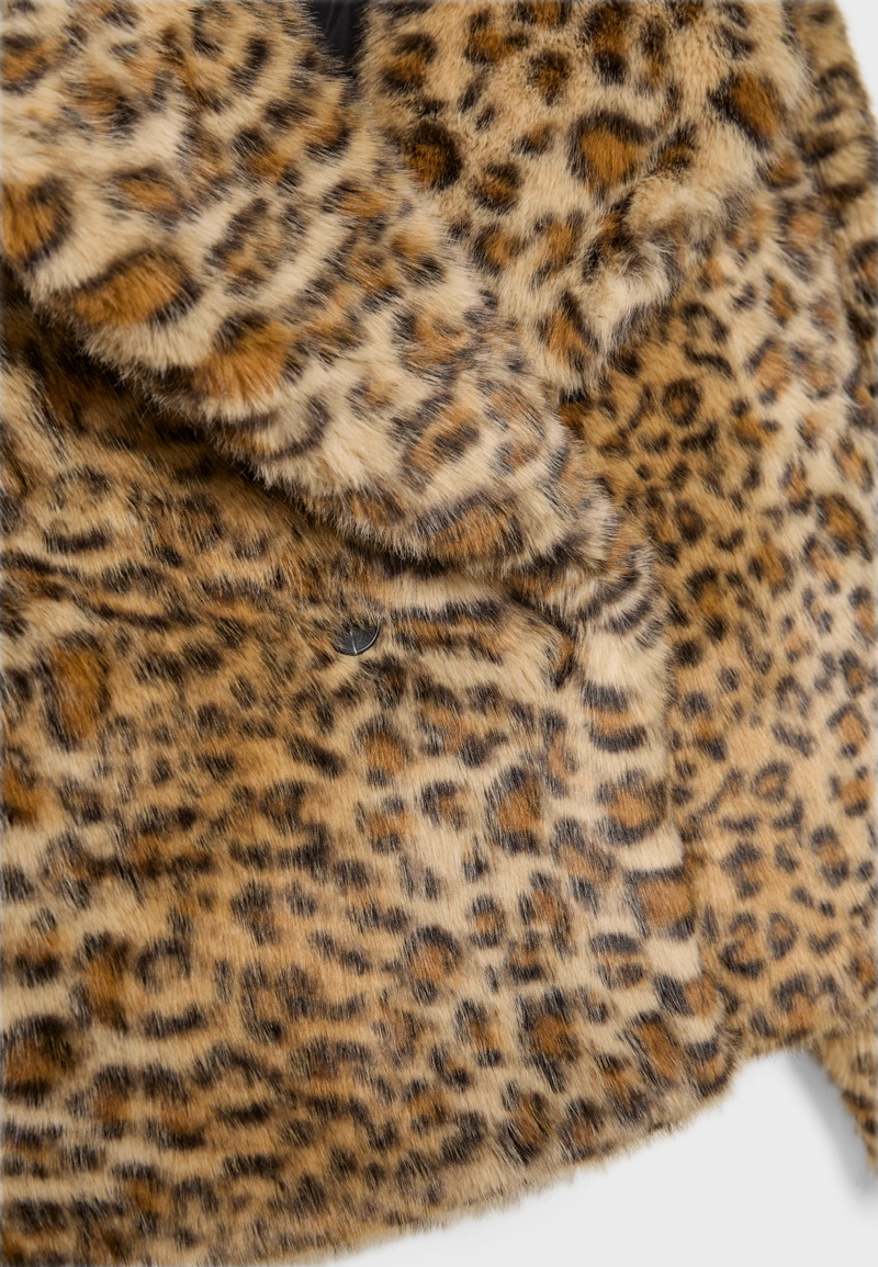 Куртка-косуха из искусственного меха леопарда