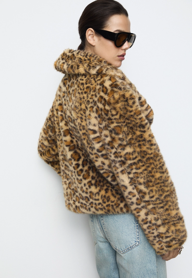 Куртка-косуха из искусственного меха леопарда