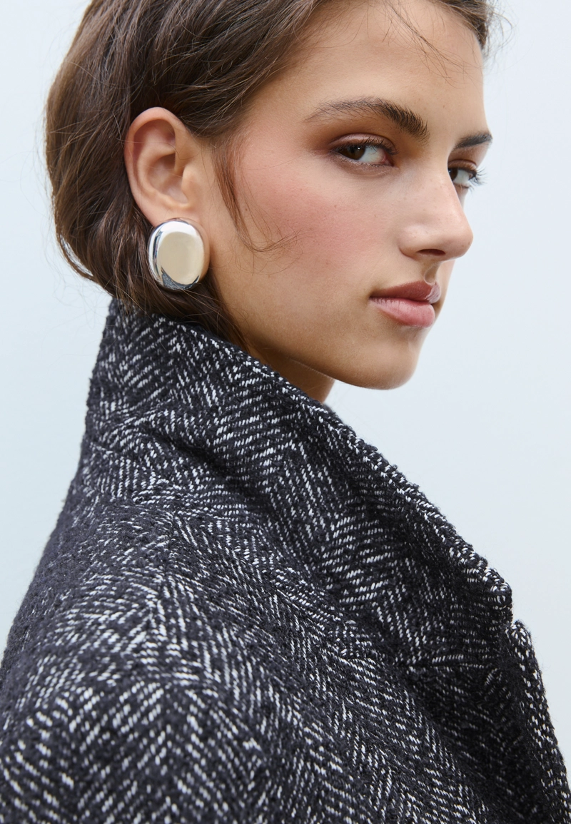 Пальто оверсайз в елочку