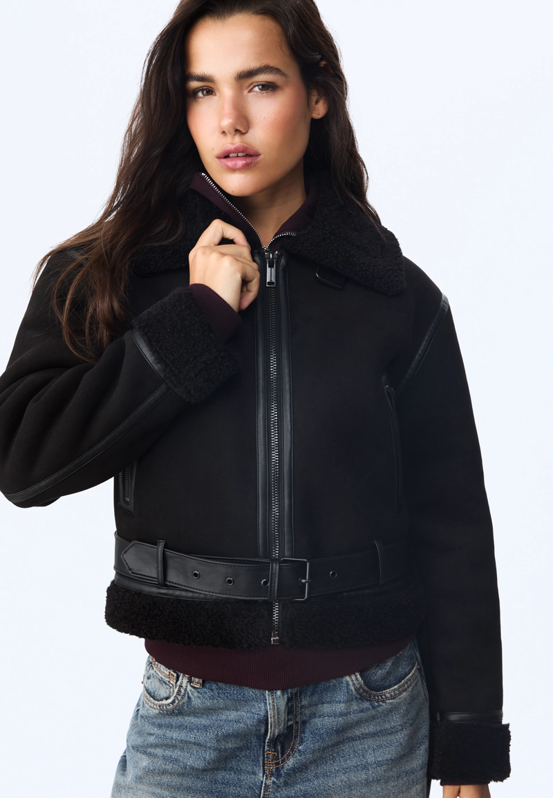 Двусторонняя короткая куртка-авиатор