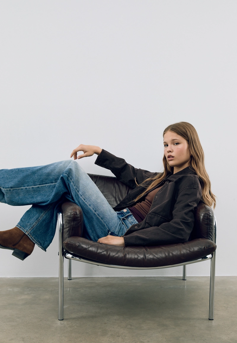 Короткая комбинированная парка с вощеным покрытием