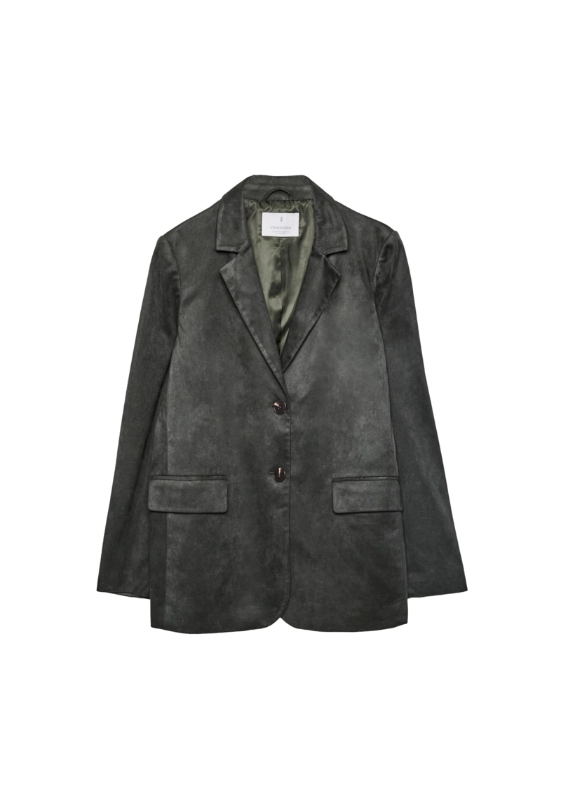 Пиджак из искусственной замши стандартной длины