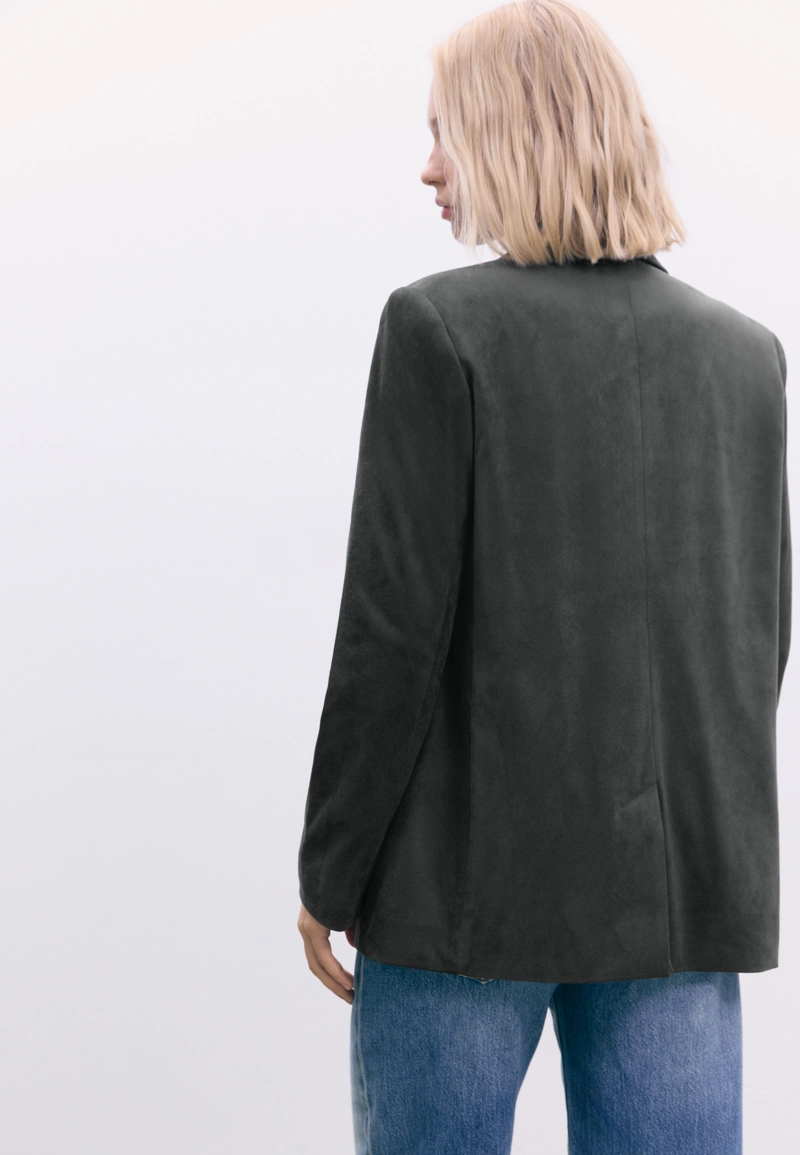 Пиджак из искусственной замши стандартной длины