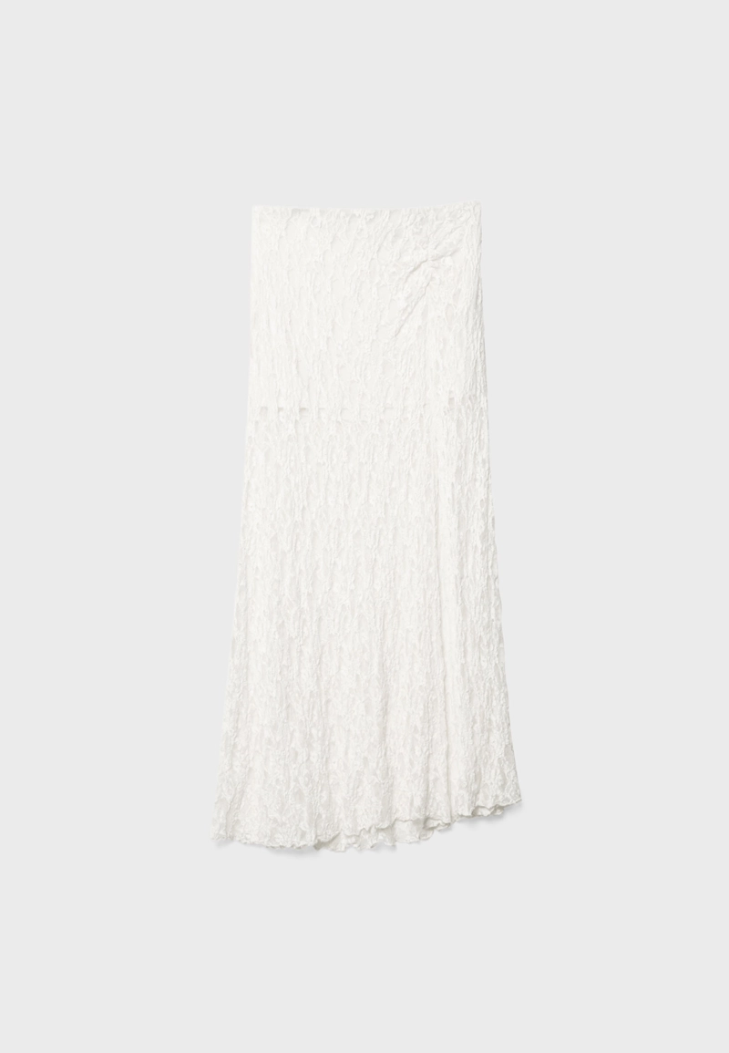 Кружевная юбка-миди со сборками