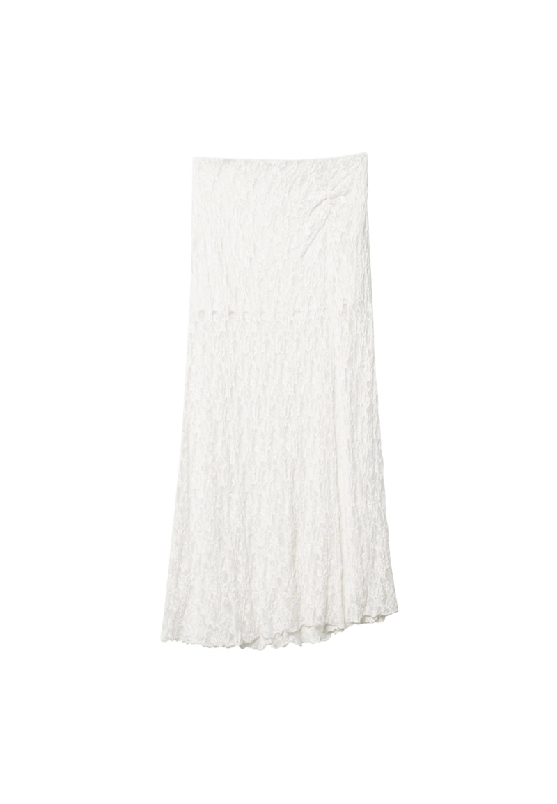 Кружевная юбка-миди со сборками