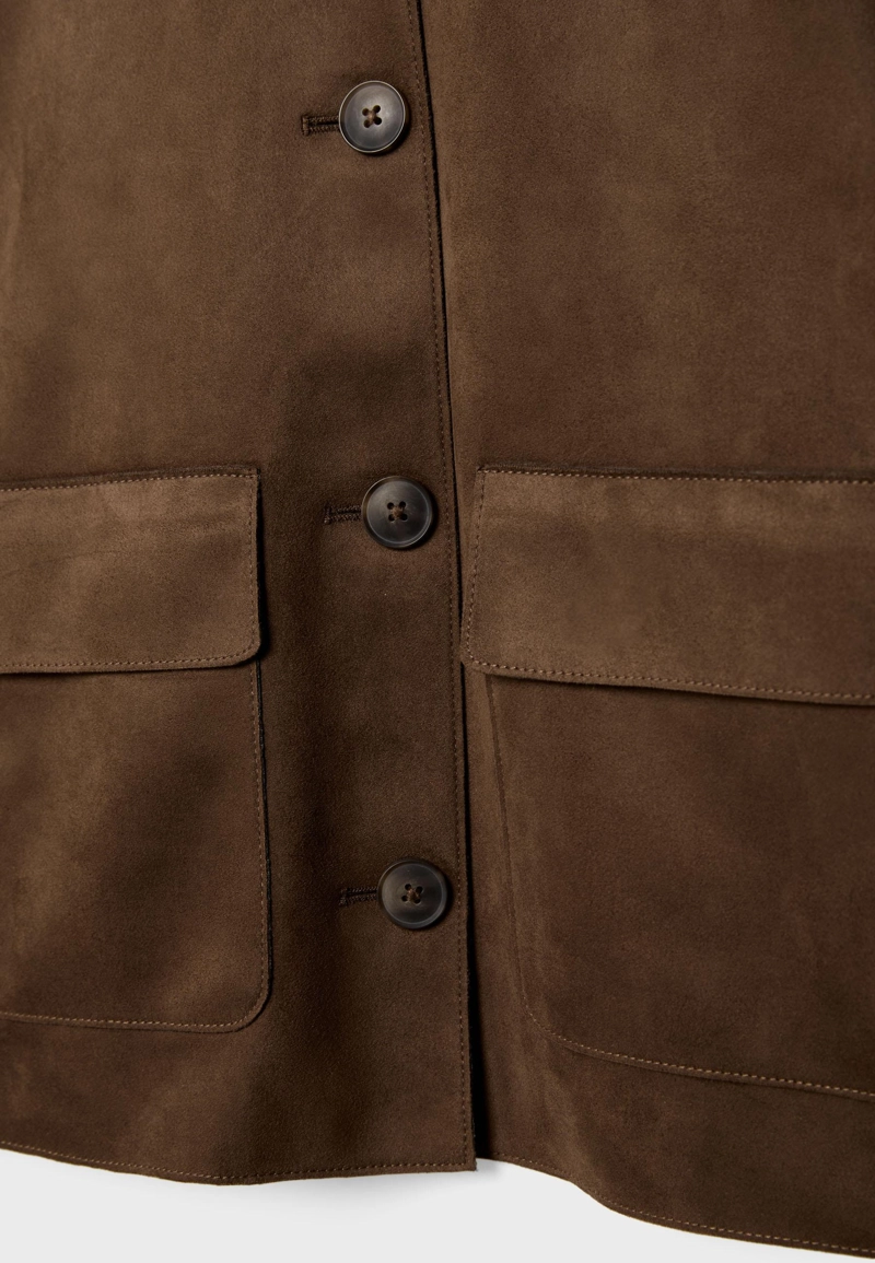 Куртка с карманами из искусственной замши