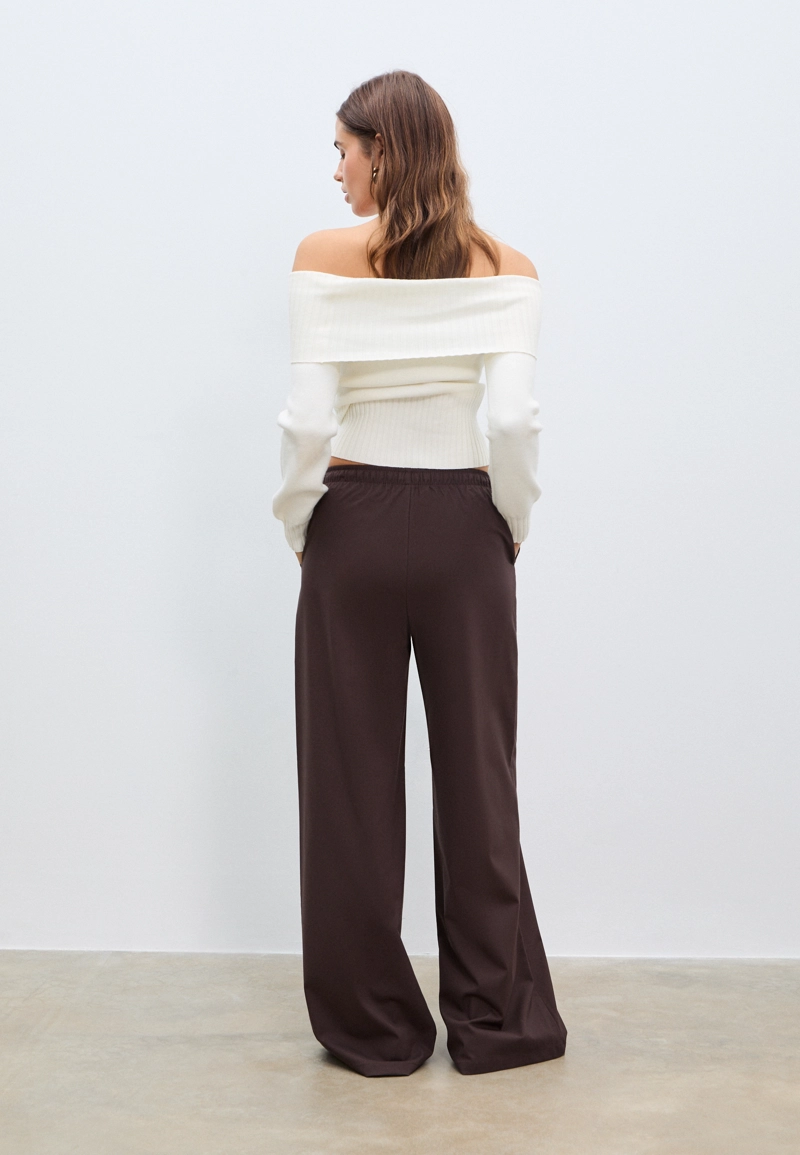 Длинные струящиеся нарядные брюки