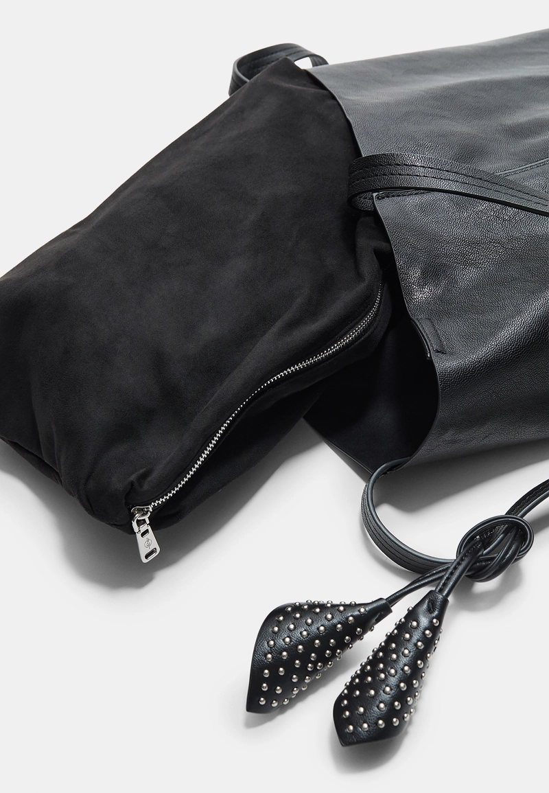 Сумка-шопер из искусственной кожи с цветочным декором