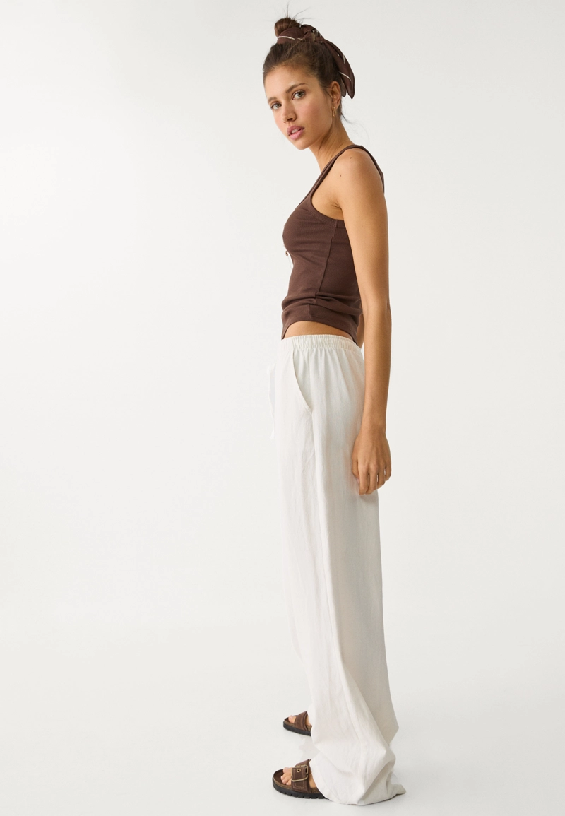 Потоковые брюки из льняной смеси l01235331