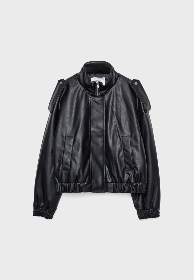 Куртка-бомбер из искусственной кожи