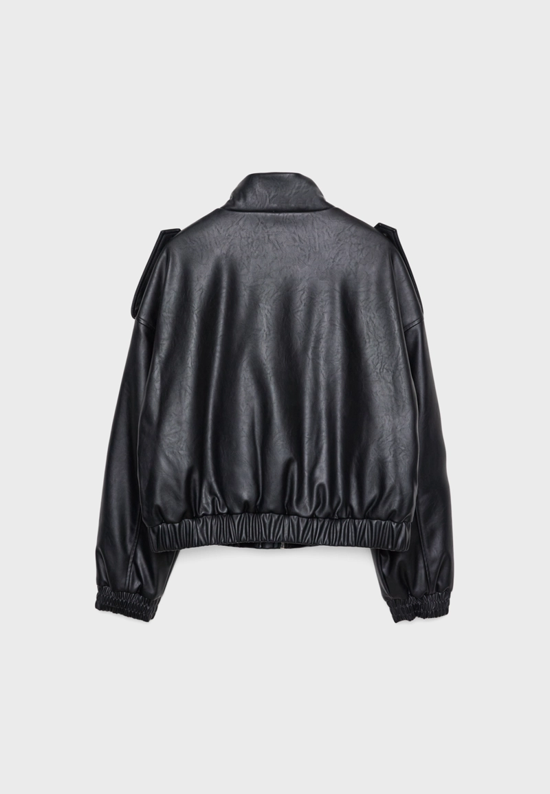 Куртка-бомбер из искусственной кожи