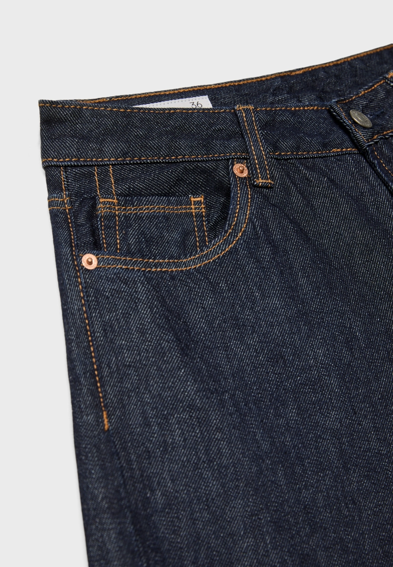 Прямые джинсы D65 с отворотами