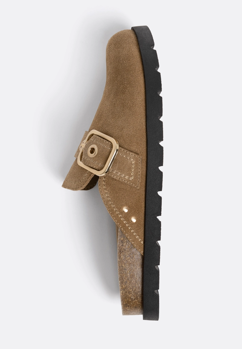 Сабо с пряжкой из кожи