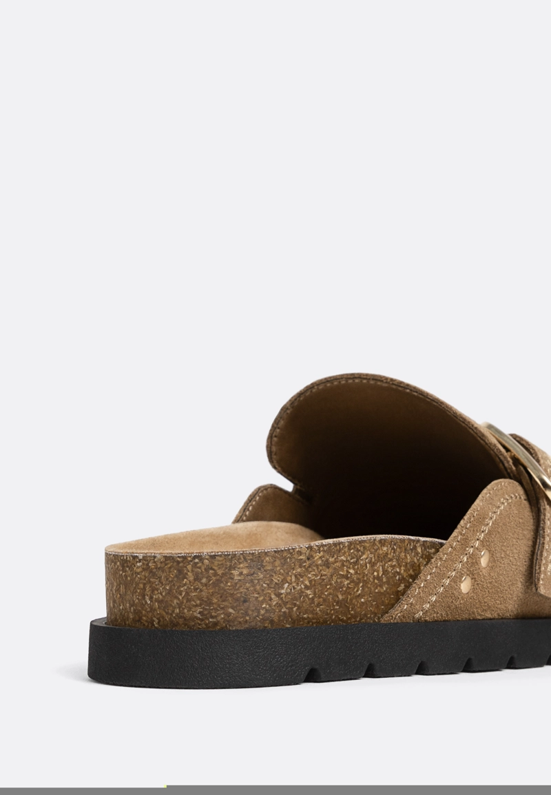 Сабо с пряжкой из кожи