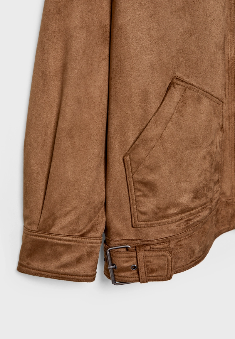 Куртка с пряжками из искусственной замши