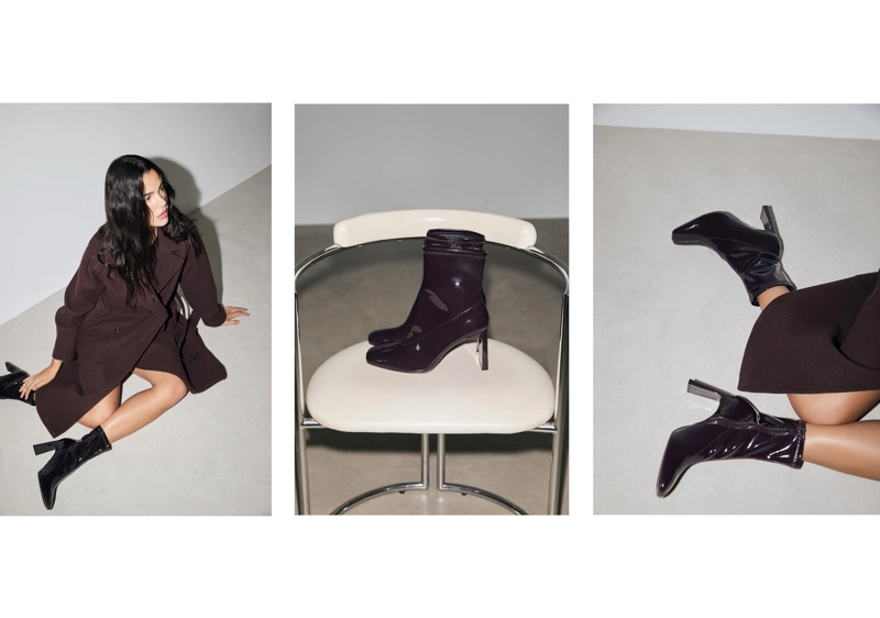 Эластичные ботильоны на каблуке